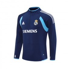 Real Madrid CF Treeni Collegepaita 2005-06 - 1-4 Zip Retro Sininen