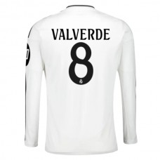 Real Madrid CF Valverde 8 Kotipelipaita 2024-25 Jalkapallo Pelipaidat Peliasut(L/S)