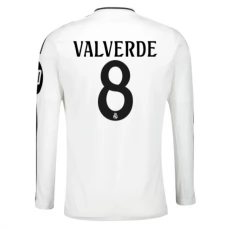 Real Madrid CF Valverde 8 Kotipelipaita 2024-25 Jalkapallo Pelipaidat Peliasut(L/S)