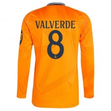 Real Madrid CF Valverde 8 Vieraspelipaita 2024-25 Jalkapallo Pelipaidat Peliasut(L/S)
