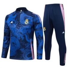 Real Madrid CF Verryttelypuku 2024-25 - 1-4 Zip Dragon Sininen
