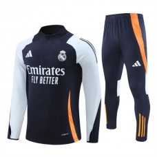Real Madrid CF Verryttelypuku 2024-25 - 1-4 Zip Sininen