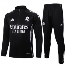 Real Madrid CF Verryttelypuku 2025-26 - 1-4 Zip Musta