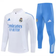 Real Madrid CF Verryttelypuku 2025-26 - 1-4 Zip Valkoinen Sininen