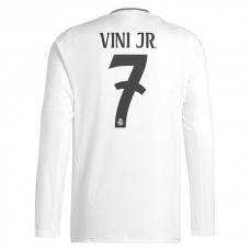 Real Madrid CF Vini Jr. 7 Kotipelipaita 2024-25 Jalkapallo Pelipaidat Peliasut(L/S)