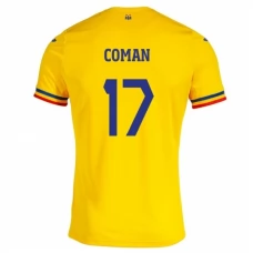 Romania Coman 17 Kotipelipaita EM 2024 Jalkapallo Pelipaidat Peliasut