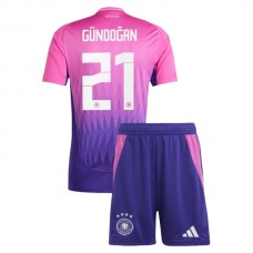 Saksa Gündoğan 21 Lasten Vieraspelipaita EM 2024 Jalkapallo Pelipaidat Peliasut