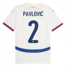 Serbia Pavlović 2 Vieraspelipaita EM 2024 Jalkapallo Pelipaidat Peliasut