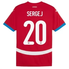 Serbia Sergej 20 Kotipelipaita EM 2024 Jalkapallo Pelipaidat Peliasut
