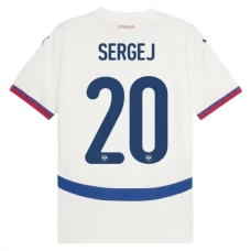 Serbia Sergej 20 Vieraspelipaita EM 2024 Jalkapallo Pelipaidat Peliasut