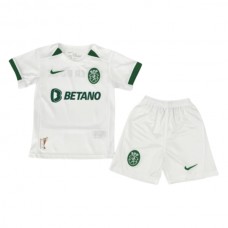 Sporting Lisbon Lasten Vieraspelipaita 2024-25 Jalkapallo Pelipaidat Peliasut