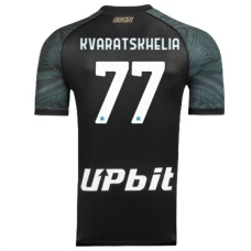 SSC Napoli Kvaratskhelia 77 Kolmas Pelipaita 2023-24 Jalkapallo Pelipaidat Peliasut