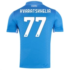 SSC Napoli Kvaratskhelia 77 Kotipelipaita 2024-25 Jalkapallo Pelipaidat Peliasut