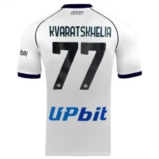SSC Napoli Kvaratskhelia 77 Vieraspelipaita 2023-24 Jalkapallo Pelipaidat Peliasut