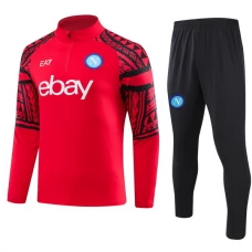 SSC Napoli Lasten Verryttelypuku 2023-24 - 1-4 Zip Punainen