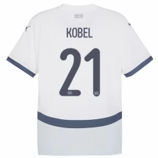 Sveitsi Kobel 21 Vieraspelipaita EM 2024 Jalkapallo Pelipaidat Peliasut