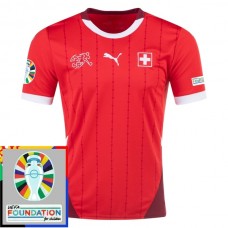 Sveitsi Kotipelipaita EM 2024 Jalkapallo Pelipaidat Peliasut Patch