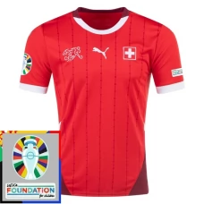 Sveitsi Kotipelipaita EM 2024 Jalkapallo Pelipaidat Peliasut Patch