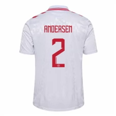 Tanska Andersen 2 Vieraspelipaita EM 2024 Jalkapallo Pelipaidat Peliasut