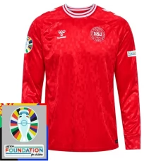 Tanska Kotipelipaita EM 2024 Jalkapallo Pelipaidat Peliasut(L/S) Patch