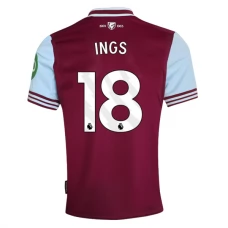 West Ham United FC Ings 18 Kotipelipaita 2024-25 Jalkapallo Pelipaidat Peliasut