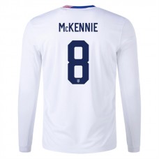 Yhdysvallat McKennie 8 Kotipelipaita Copa América 2024 Jalkapallo Pelipaidat Peliasut(L/S)