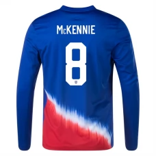 Yhdysvallat McKennie 8 Vieraspelipaita Copa América 2024 Jalkapallo Pelipaidat Peliasut(L/S)