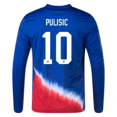 Yhdysvallat Pulisic 10 Vieraspelipaita Copa América 2024 Jalkapallo Pelipaidat Peliasut(L/S)